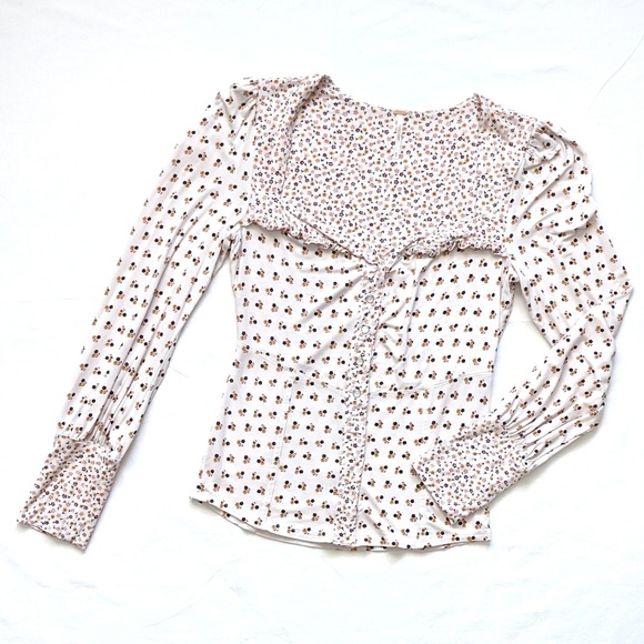 Free People Tops - Free People Kissin' Kate Top Floral Button Up -EUC
